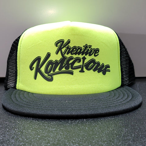 Kreative Konscious - Black & Neon Yellow Trucker Snapback